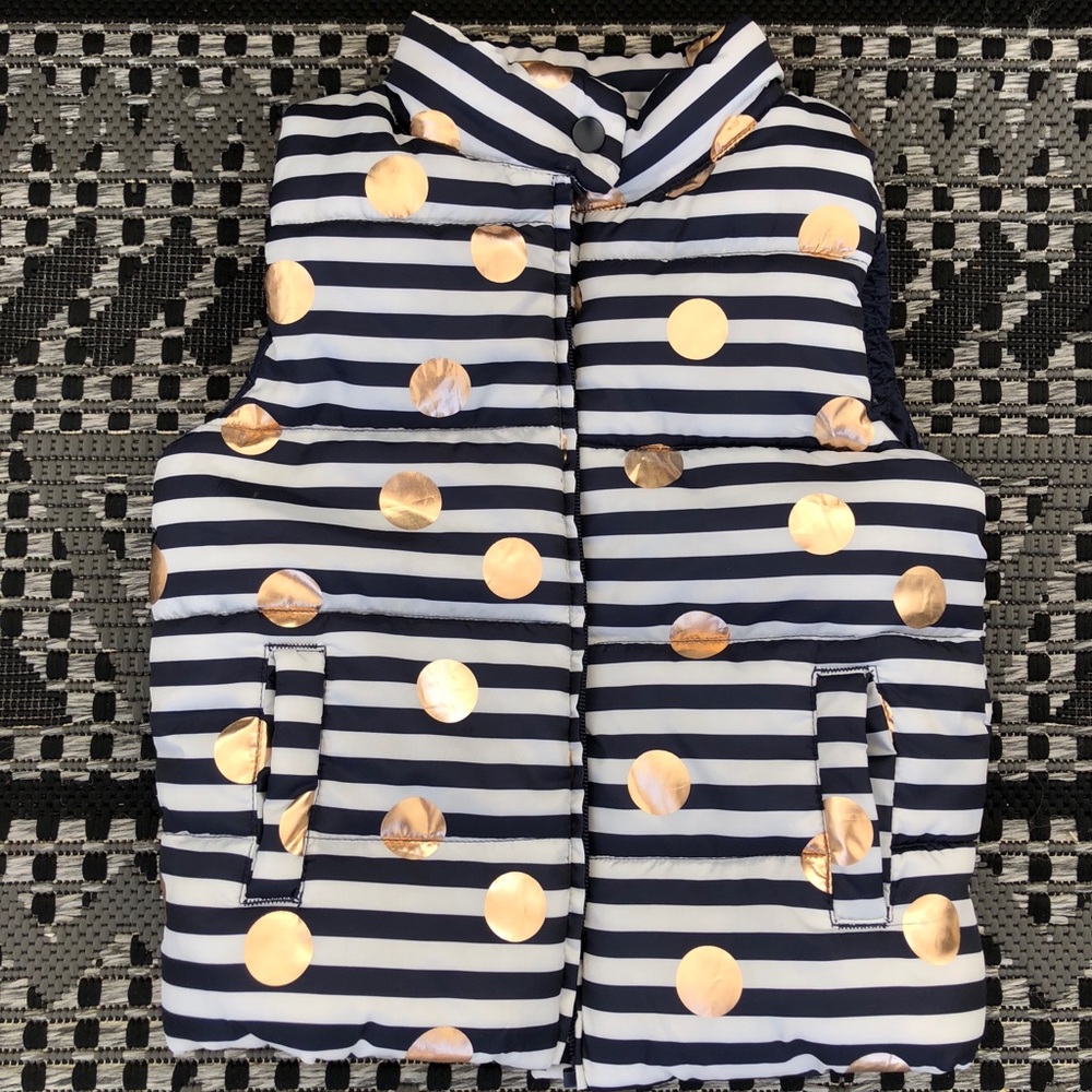 Girls Rose Gold Polka Dot Puffer Vest